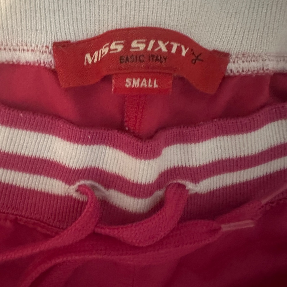 Miss Sixty Fuchsia and White Sweatpants